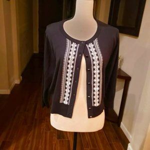 Lands in Black and White Cardigan size 14